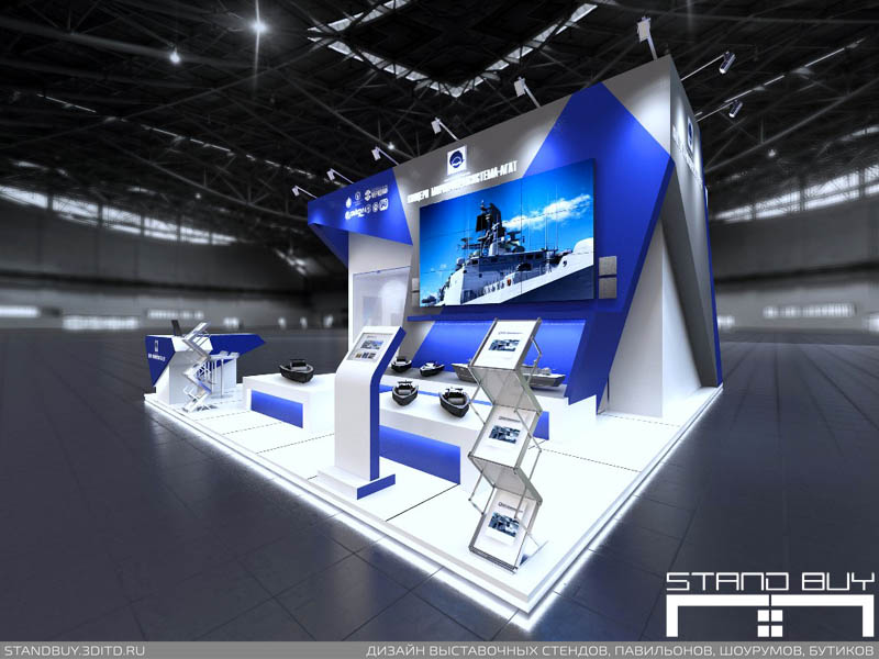 Проект выставочного стенда ОАО "Концерн Моринформсистема-Агат". Архитектор - Павел Сапов.