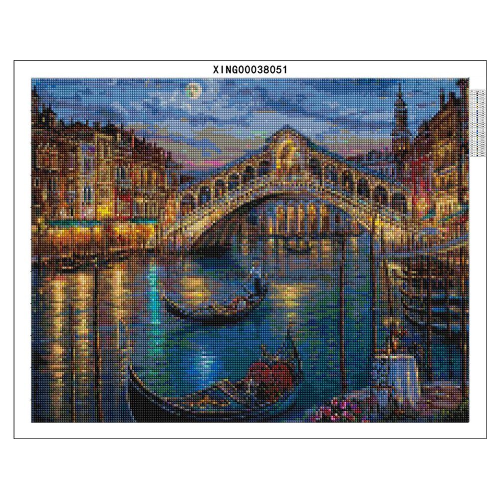 Картина стразами. "городской мост"