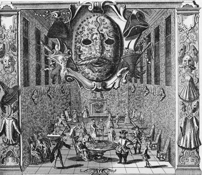 Mаскарад в Москве. Гравюра XVIII века.