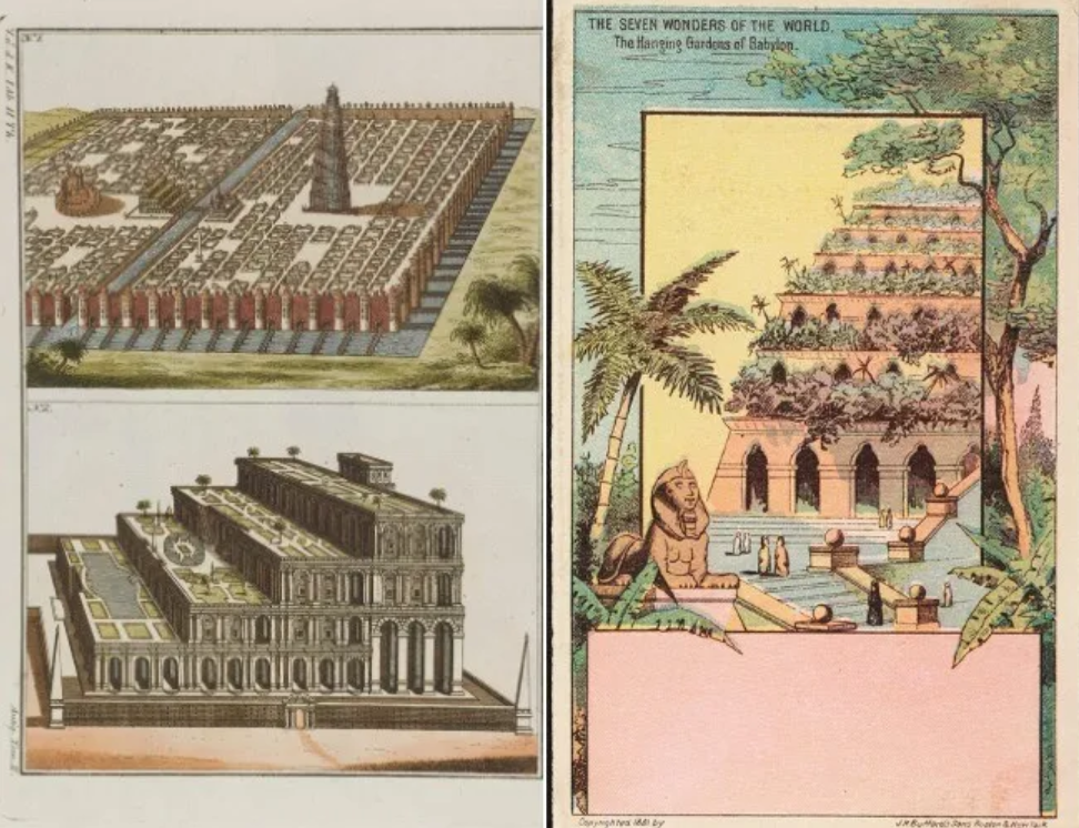 Рисунки висячих садов Вавилона