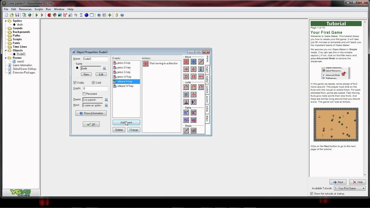 Интерфейс Game Maker 8.1