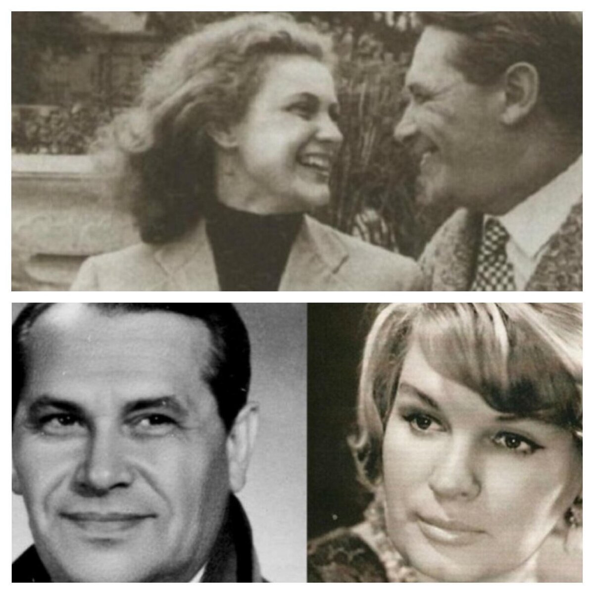 Марк Бернес и Паола на верхнем фото, он же  и Лилия Бодрова- на нижнем. ﻿
