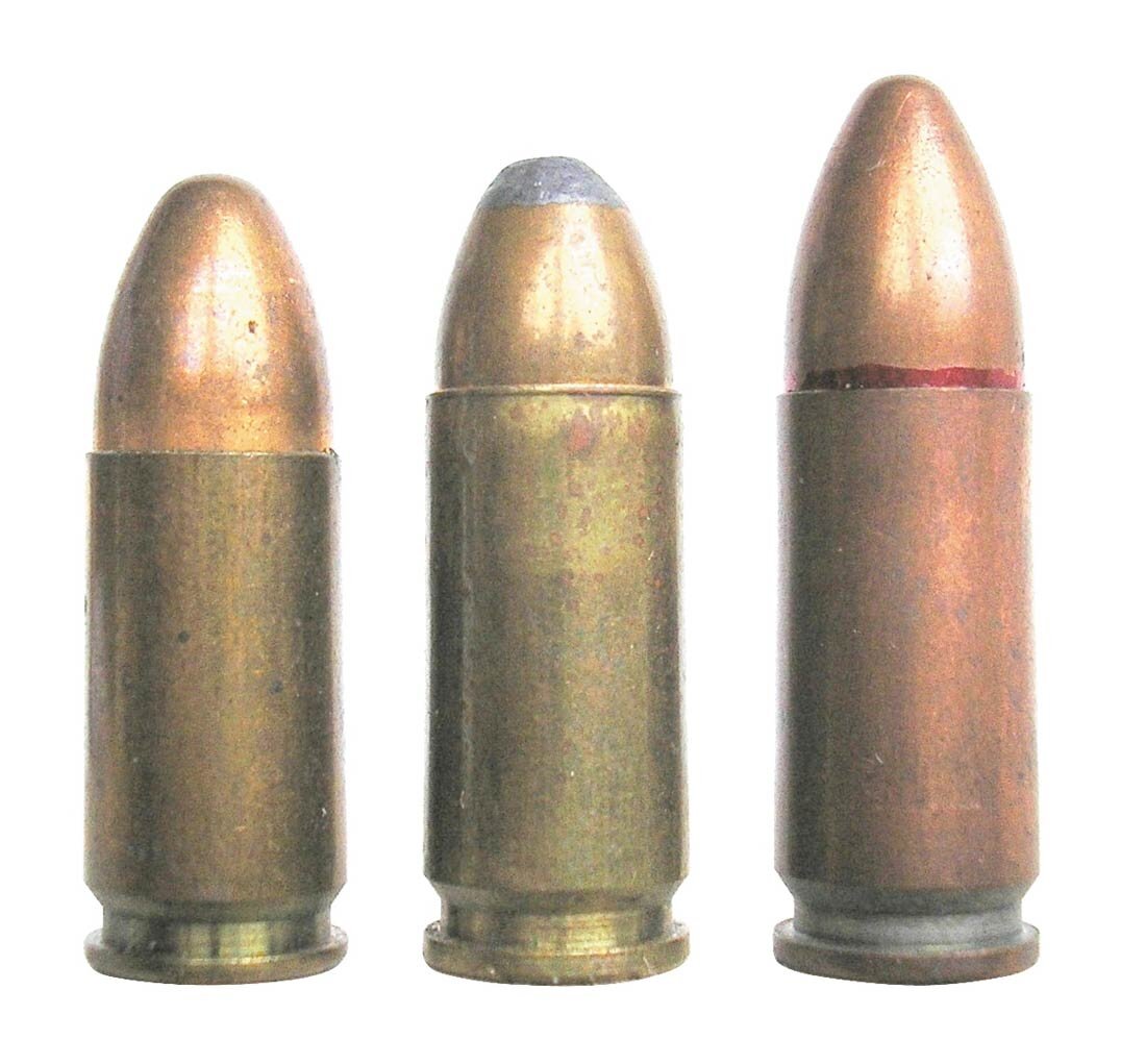 9х19 Parabellum (слева), 9х21 IMI (в центре) и 9х21 Russian. Фото с сайта https://gunmag.com.ua/9x21-protiv-9x21/