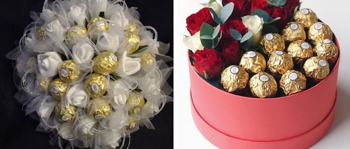 10 простых идей букетов из конфет на день рождения своими руками