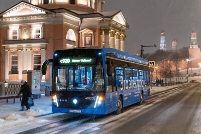    Автобус зимой в Москве ©Telegram-канал "Дептранс Москвы"