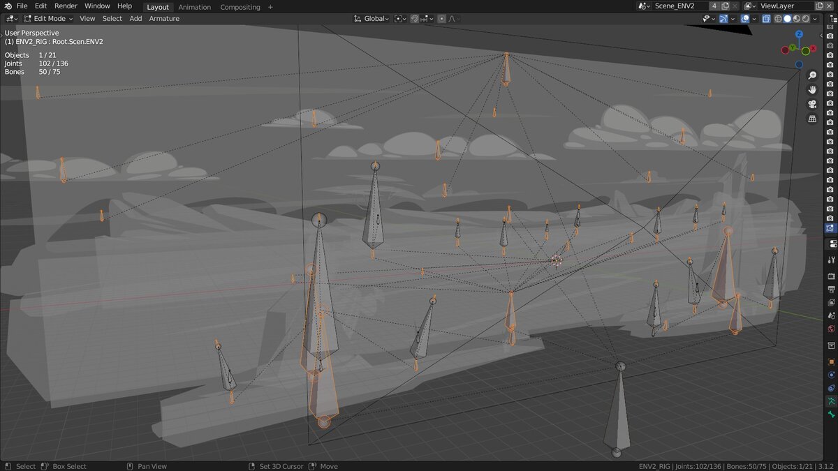 Риг локации, общий вид в режиме редактирования