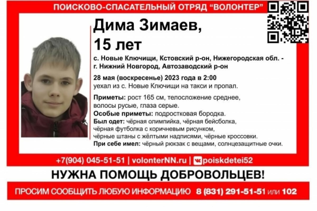    В Кстовском районе 15-летний школьник пропал после поездки на такси