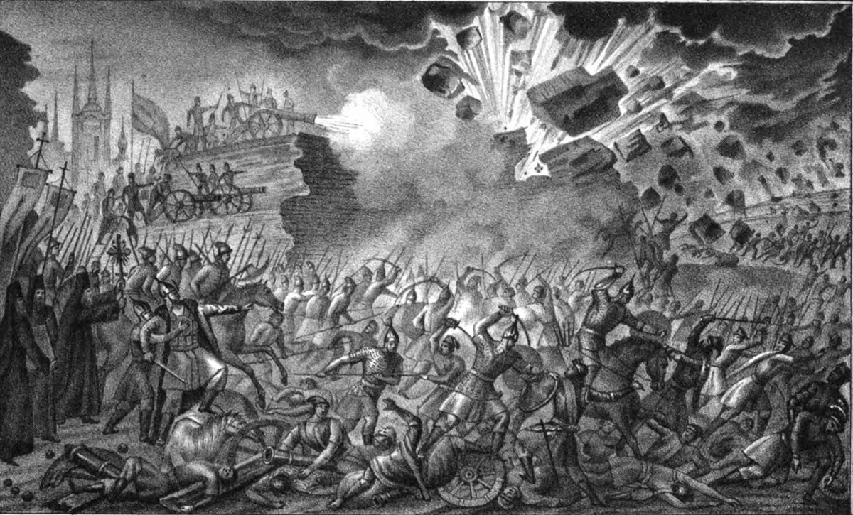 Осада Пскова войсками Стефана Батория. Контратака псковского гарнизона.