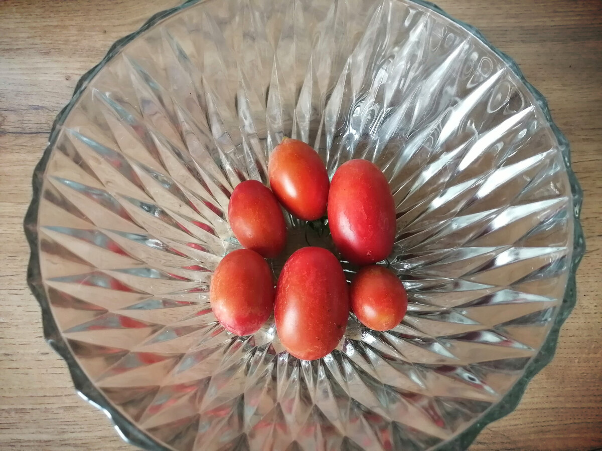 Первый урожай помидоров 