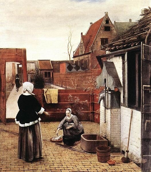 Pieter De Hooch Woman and Maid in a Courtyard c. 1660