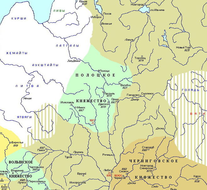 Полоцкое княжество карта