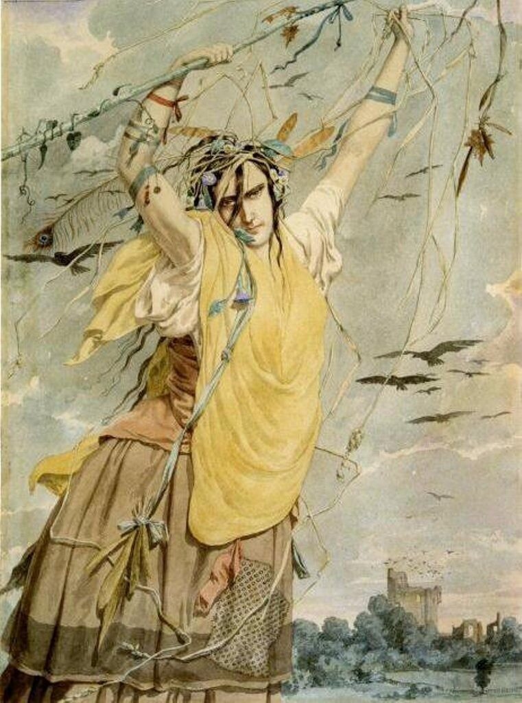 Безумная Джейн (1855), Richard Dadd (1817–1886), Crazy Jane (1855), watercolour on paper, 35.5 x 25.4 cm, Bethlem Royal Hospital, London. Source of image not known.
