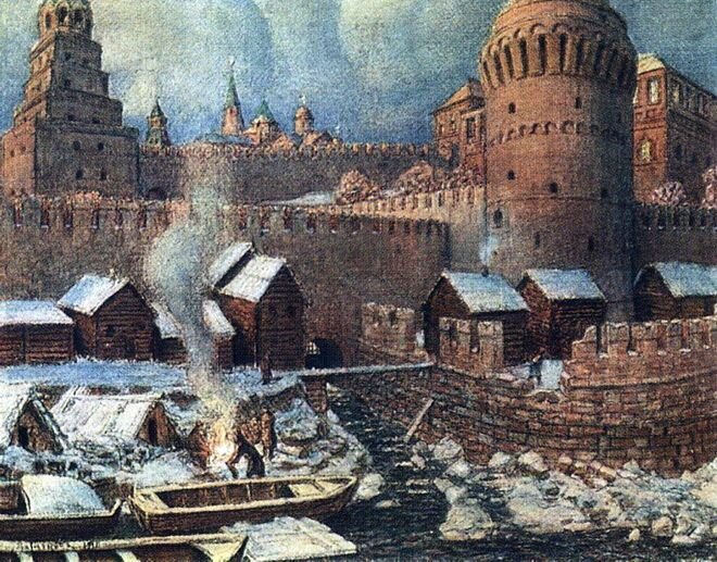 Старое устье реки Неглинной. Работа Аполлинария Васнецова