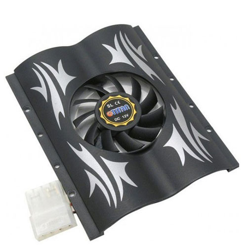 Также был в этом ПК такой вот кулер для жёстких дисков, в среднем температура снизилась на 4 градуса