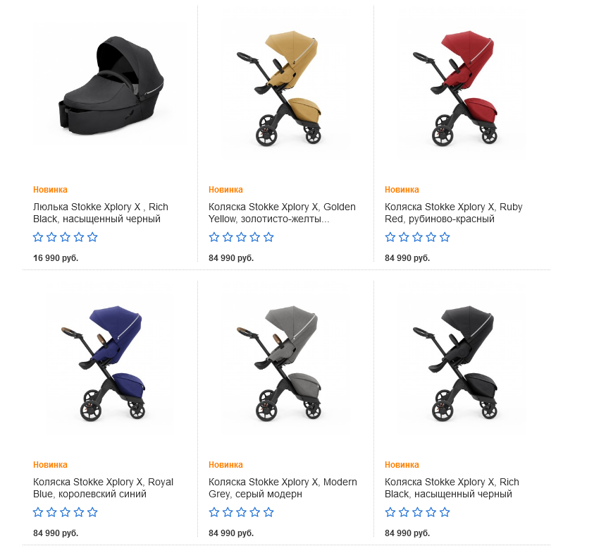 Стоимость прогулочных колясок Stokke Xplory самого последнего выпуска