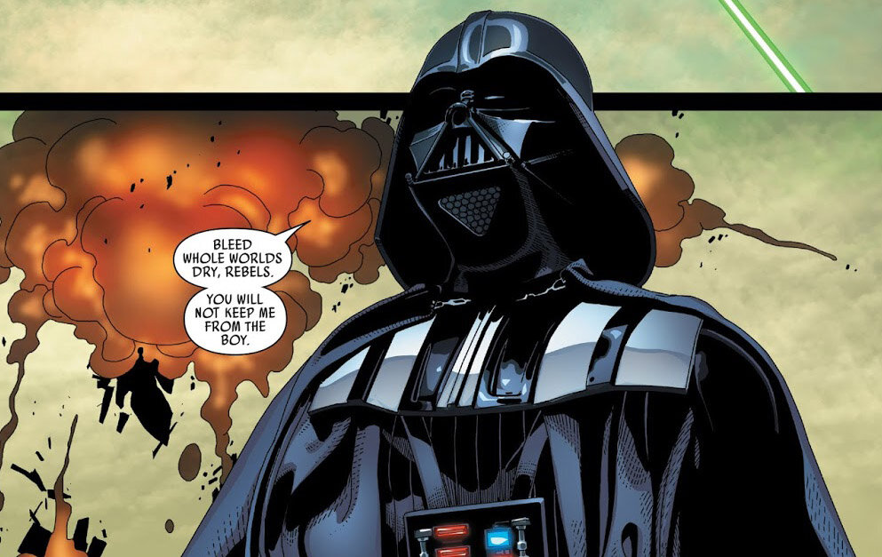 Фрагмент комикса "Darth Vader/ Vader Down" (Marvel), илл. Сальвадор Ларрока