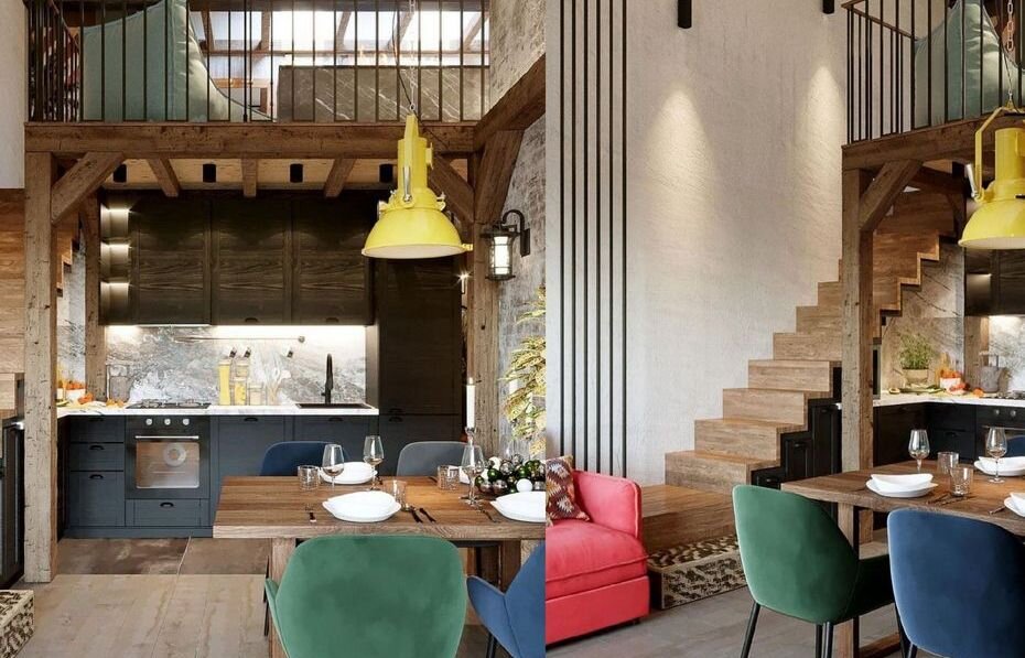 Лофт в двухуровневой квартире