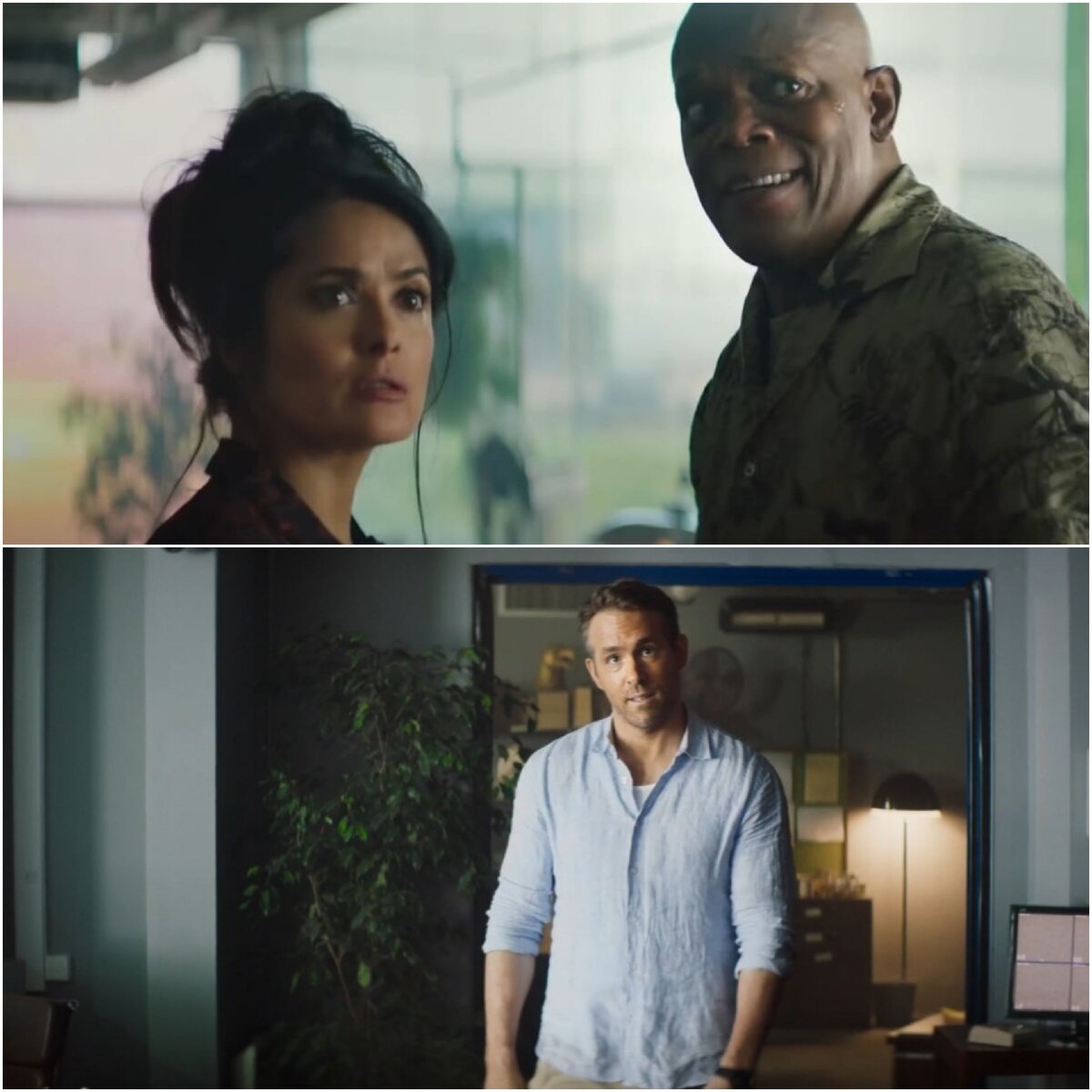 Сальма Хайек, Сэмюэль Л. Джексон и Райан Рейнольдс снова собрались вместе.