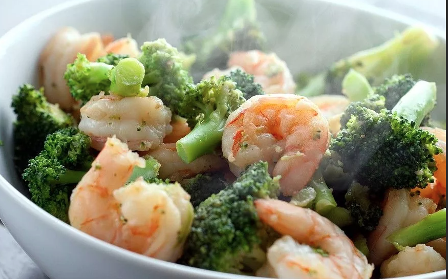 Креветки + брокколи