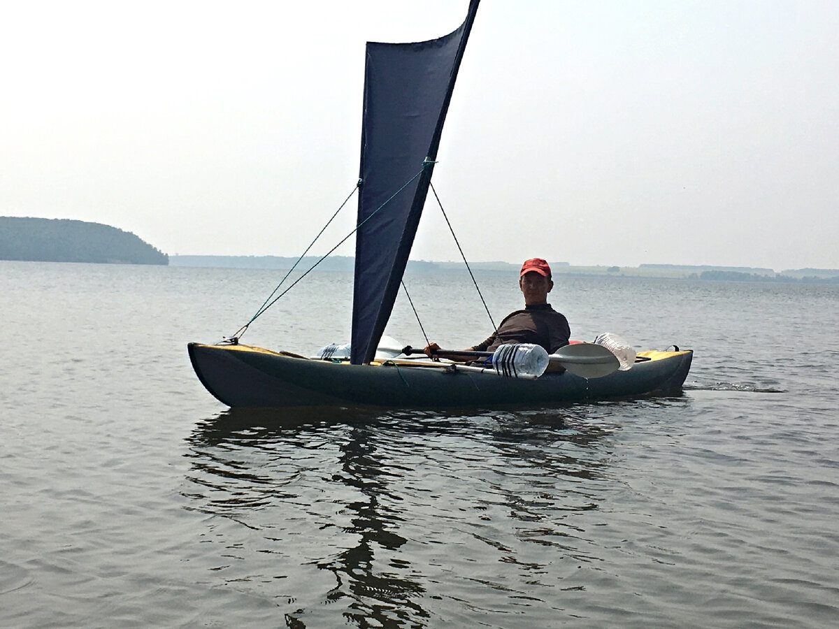 Каяк с Парусом это КРУТО для Рыбалки Kayak sailing