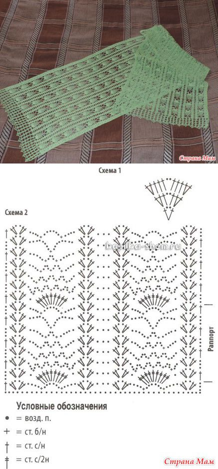 Палантины крючком схемы фото