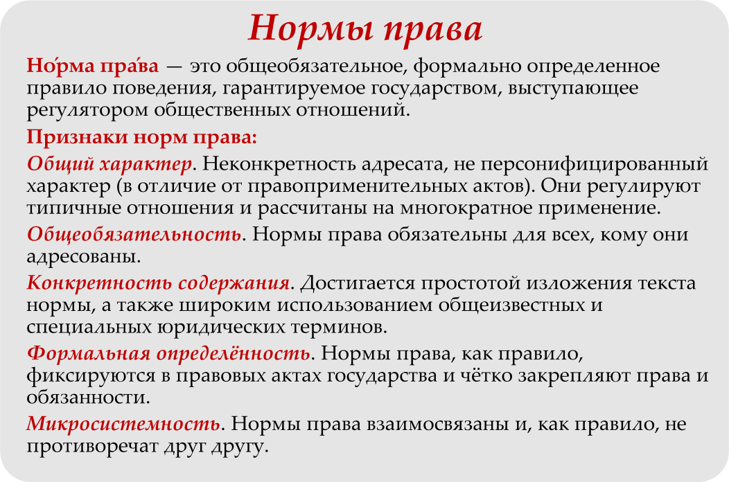 КЛАССИФИКАЦИЯ НОРМ ПРАВА (Основы формирования и развития норм права) Курсовая № 