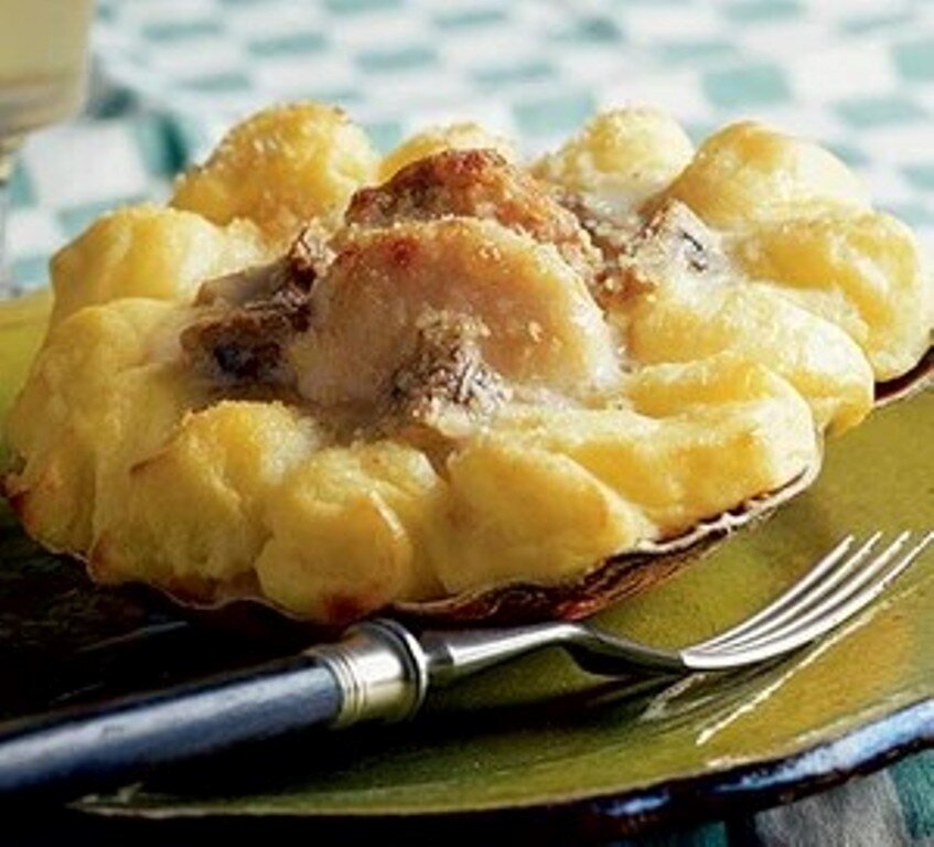 Морские гребешки с грибами и белым вином. Время приготовления: 180 минут. Количество порций: 8.