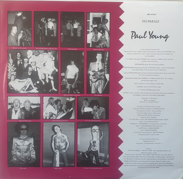 Paul Young"No Parlez" (1983) LP credits
