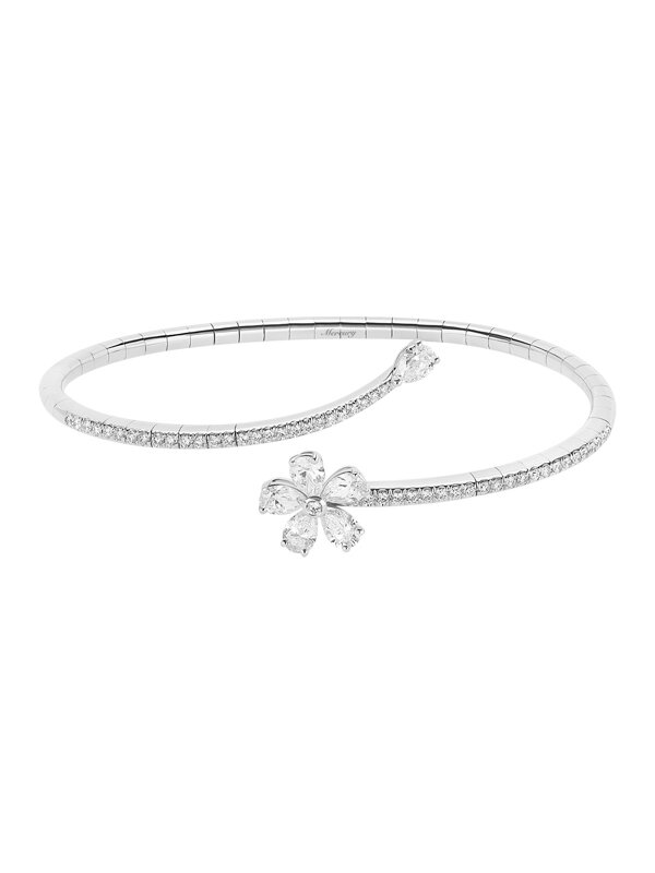 Браслет Mercury Flower из белого золота с бриллиантами 
