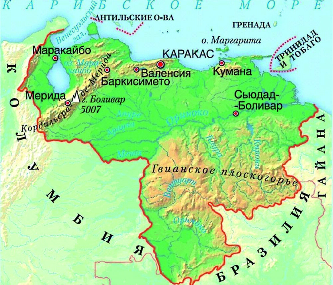 Венесуэла отдых карта