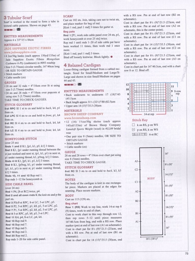 Schema size. Vogue Knitting осень 2015.