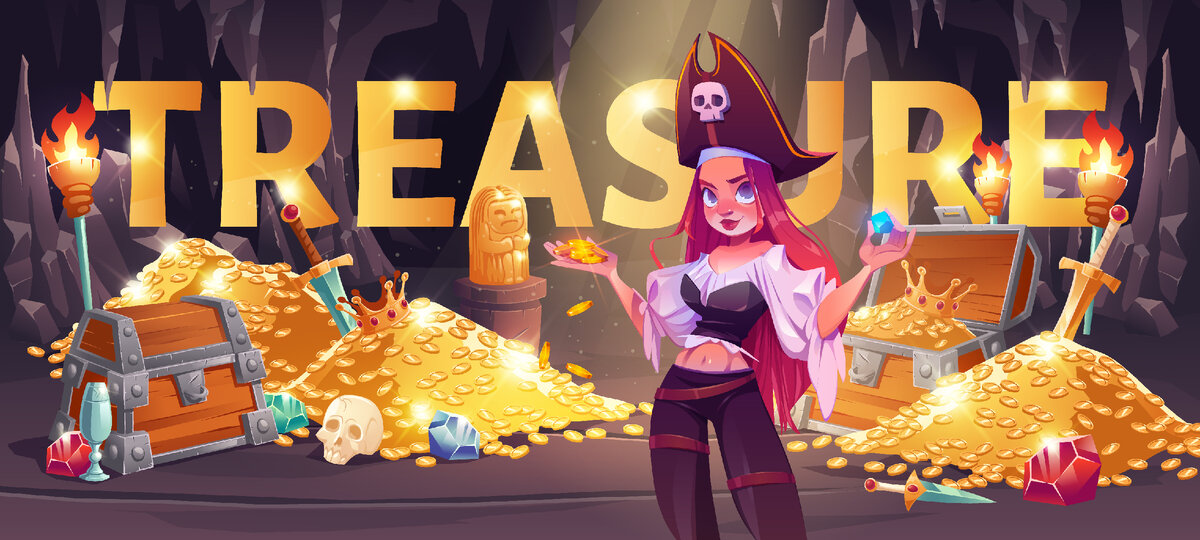 <a href="https://www.freepik.com/free-vector/pirate-girl-treasure-cave-cartoon-banner_15421016.htm Image by upklyak</a> on Freepik