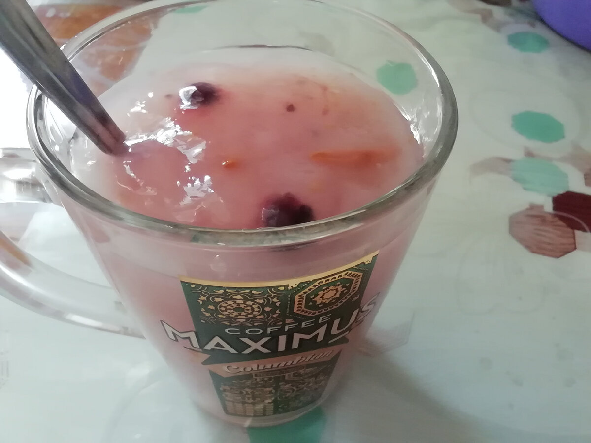 Готовый киселек - очень вкусный! 