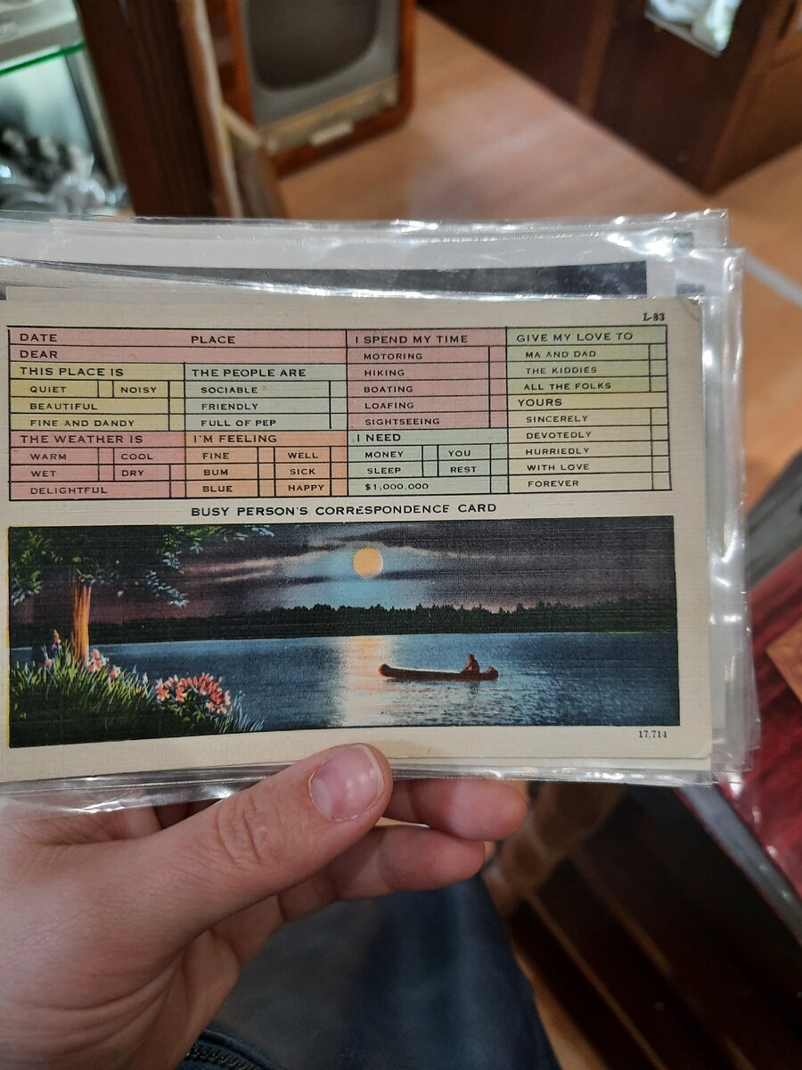 Busy person's correspondance card