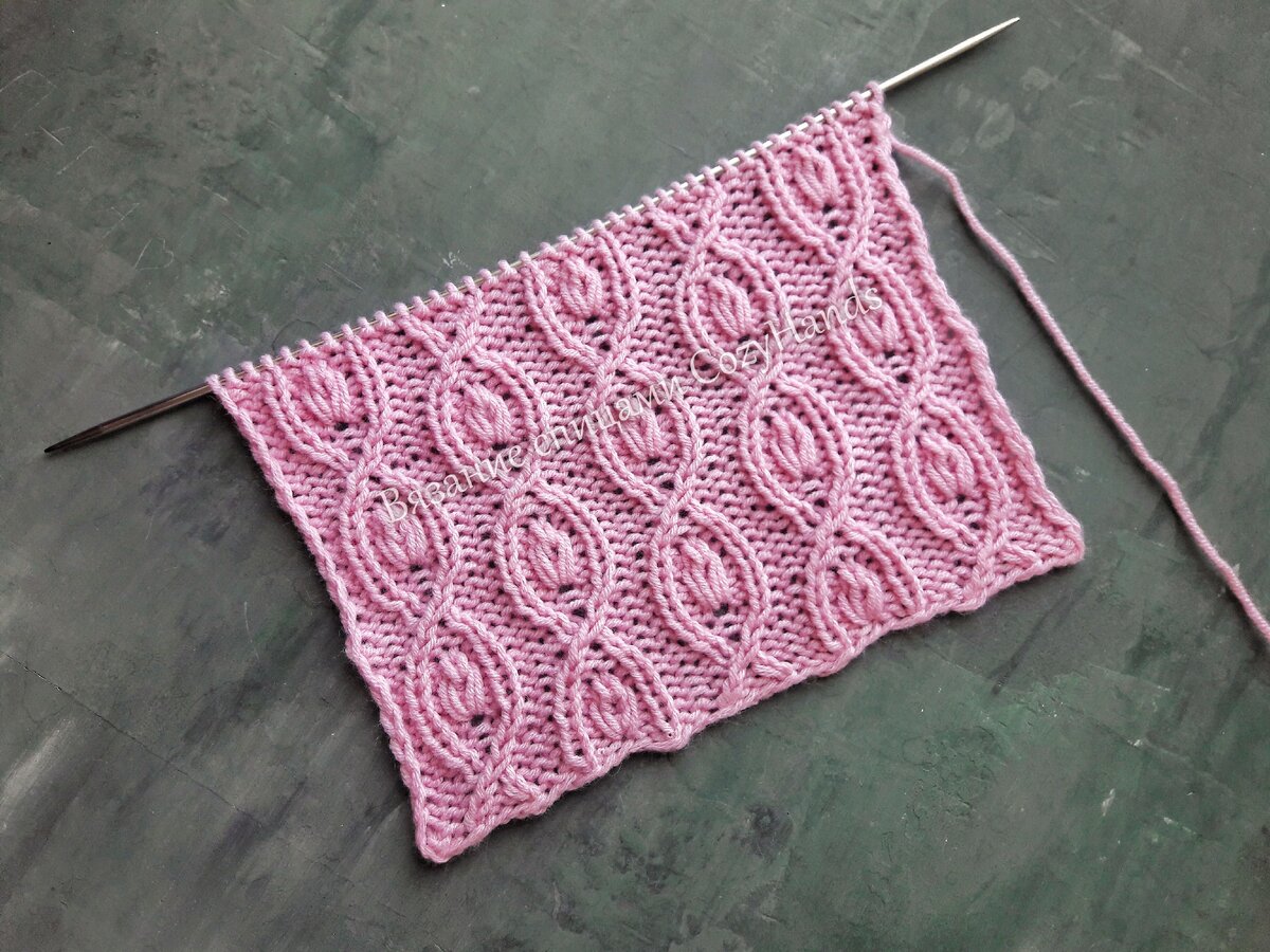 Узор из кос спицами