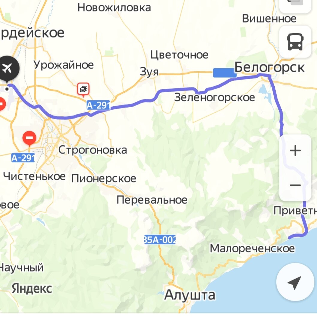 Маршрут, по которому мы проехали на такси