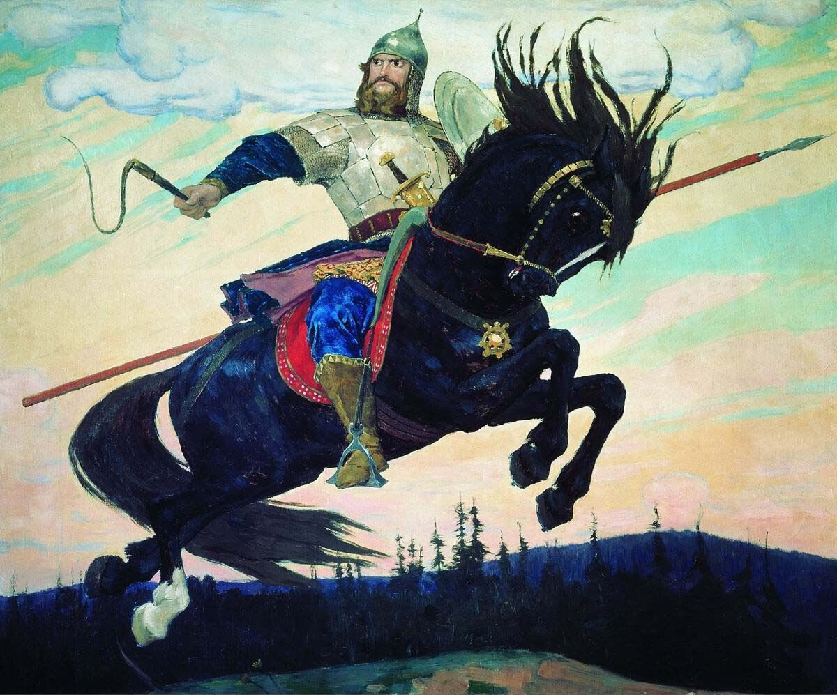 "Богатырский скок" 1914 г. В.М.Васнецов холст, масло