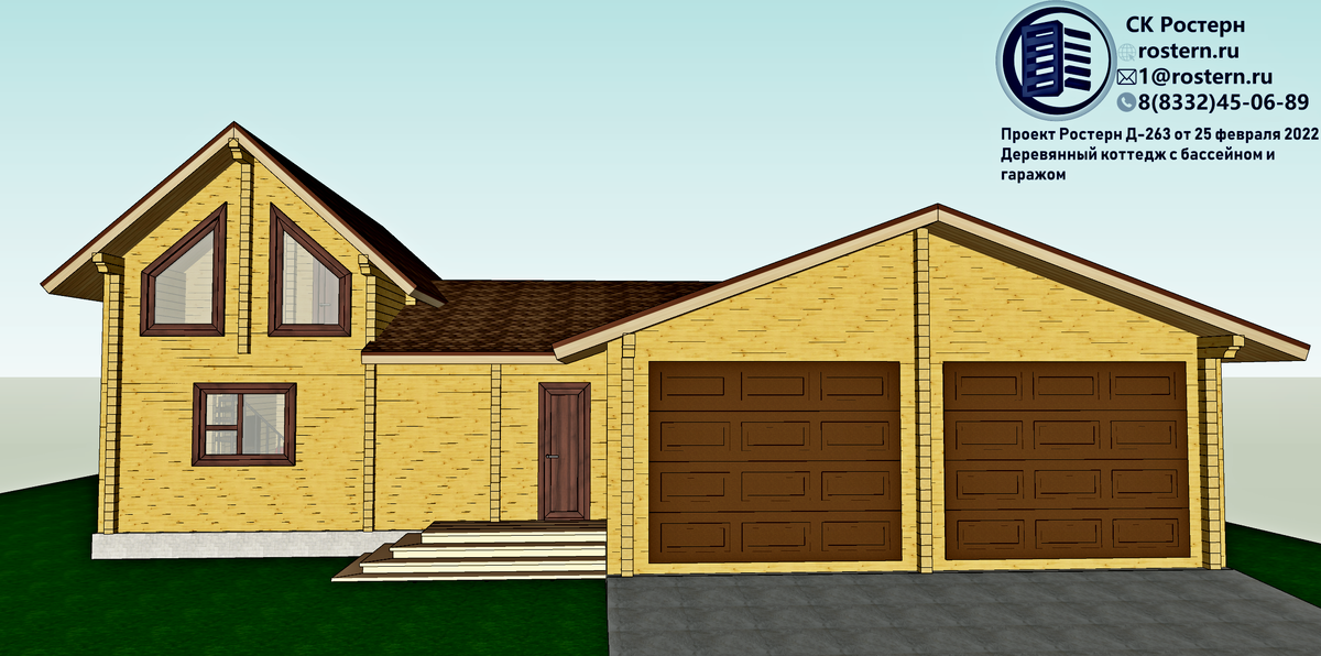 Деревянный коттедж 222 м2. источник фото: https://rostern.ru/