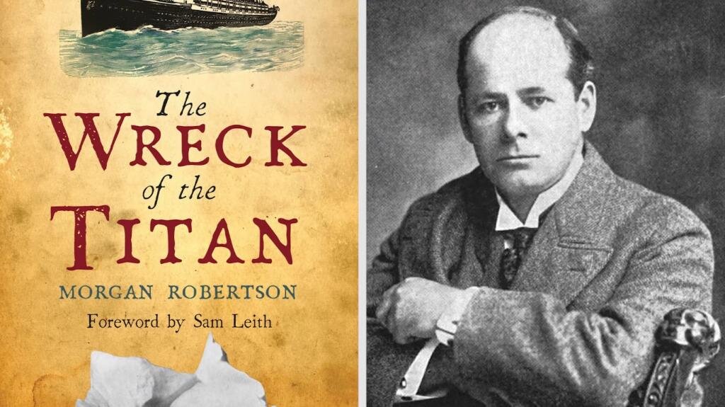 Морган Робертсон и фото обложки его книги. Источник Яндекс картинки.