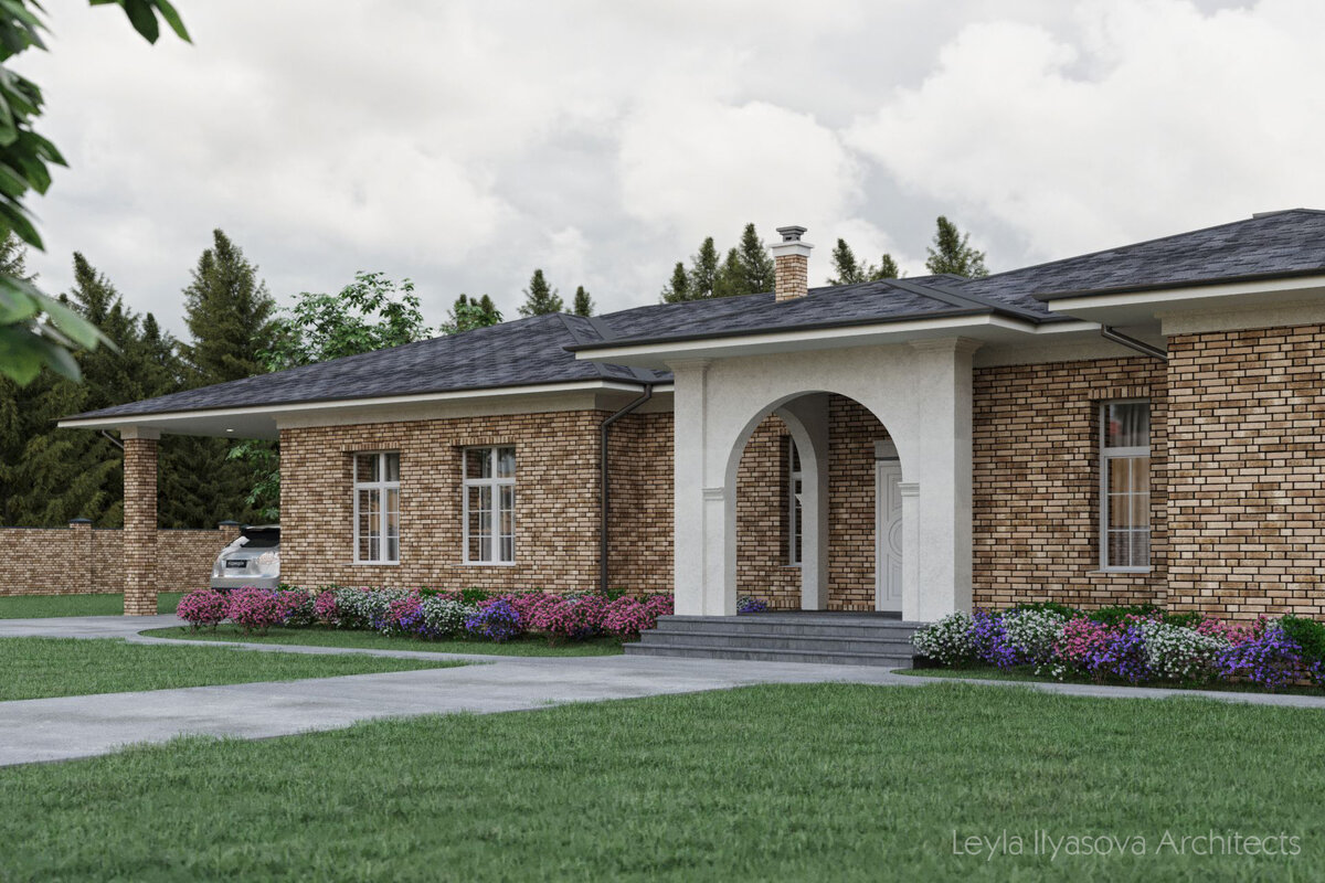 Проект дома в Английском стиле 3d-визуализация №1 | LEYLA ILYASOVA ARCHITECTS