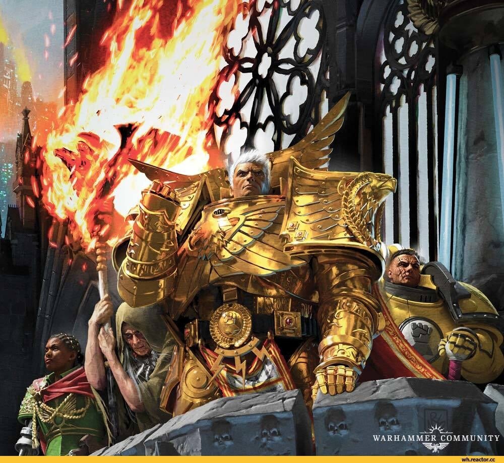 Весь такой золотисто-красивый - главный прораб Империума Рогал Дорн