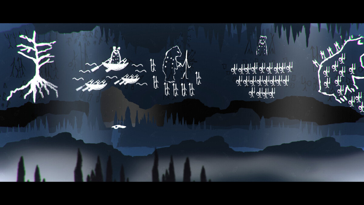 Рисунки, рассказывающие о жизни Кудым-Оша, человека-медведя