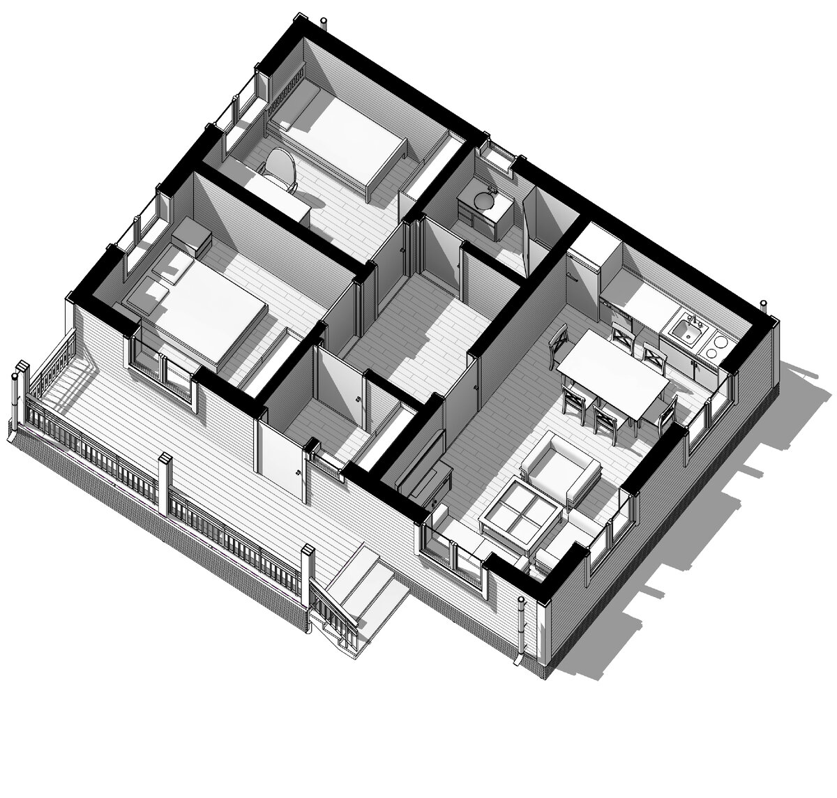 Каркасный дом 6x9, Проект КД77