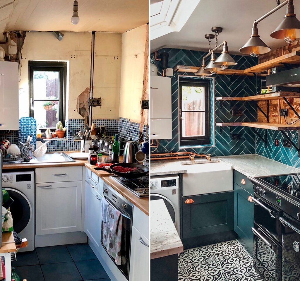 До и после: крохотная кухня в индустриальном стиле. Стильно или аляповато-вычурно?