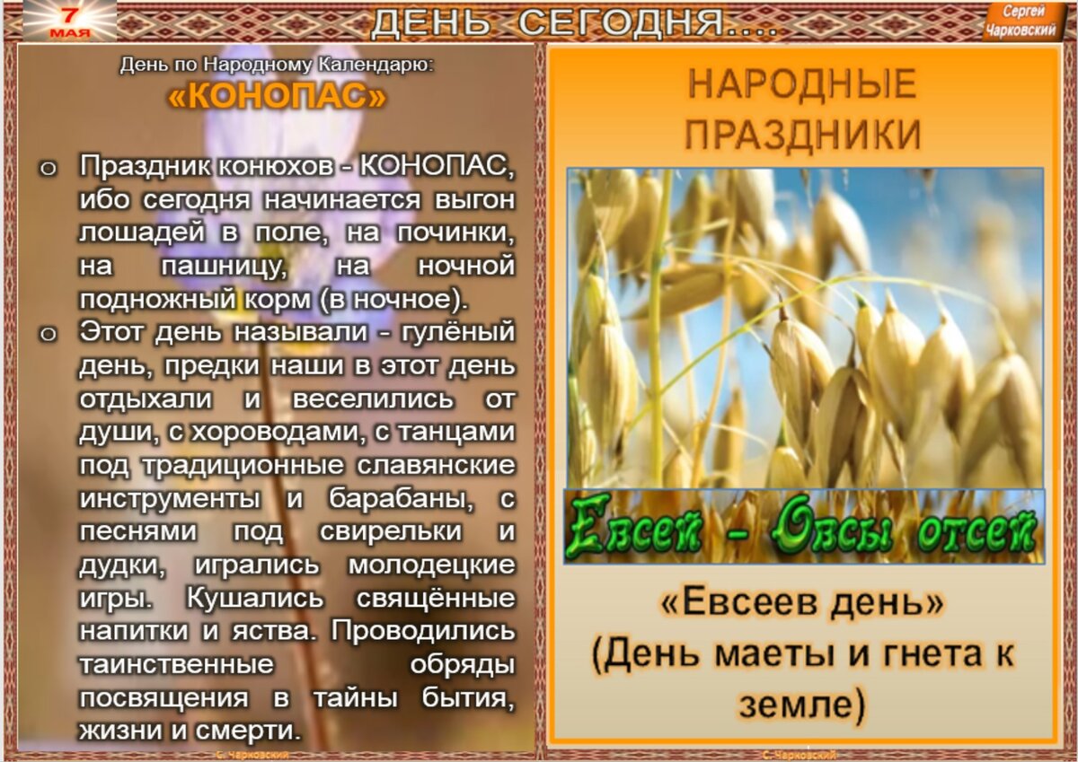 7 мая - все праздники дня во всех календарях. Традиции, приметы, обычаи и  ритуалы дня. | Сергей Чарковский Все праздники | Дзен