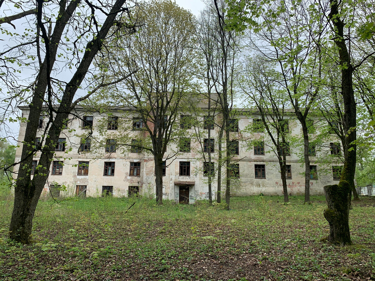 Здание техникума, в котором располагались казармы народной милиции, немецких и венгерских солдат, посёлок Локоть