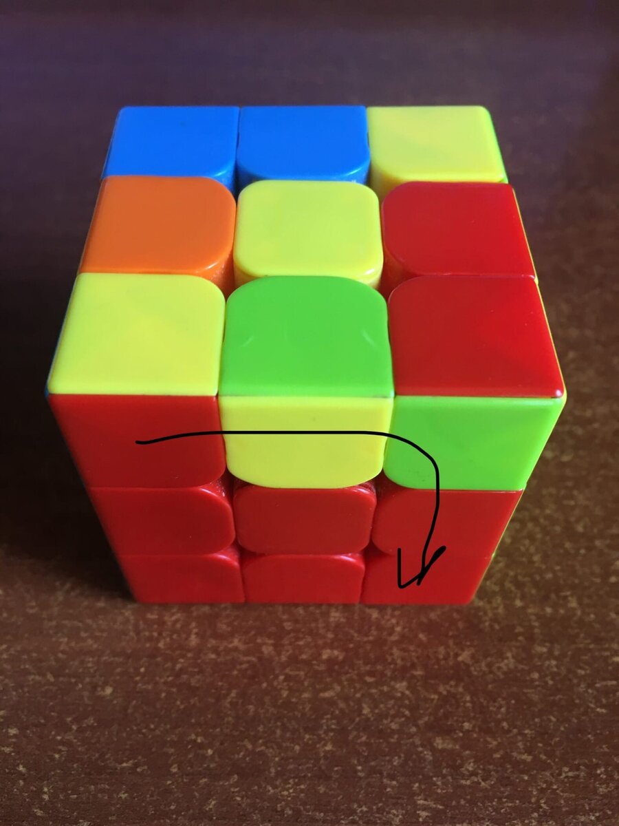 По траектории стрелки.