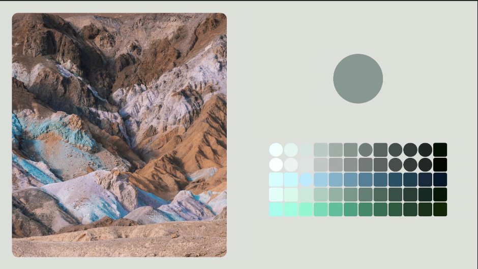 Для каждого из выделенного цвета Android строит палитру, в которую включает как более светлые, так и более тёмные (и высококонтрастные) оттенки