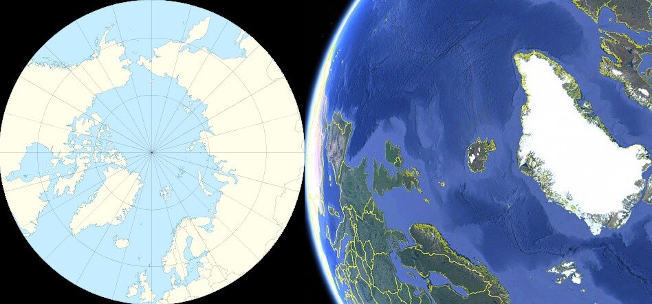 Северный полюс со спутника. Северный полюс на карте. Спутниковая карта Северного полюса. Карта Северного полюса со спутника.