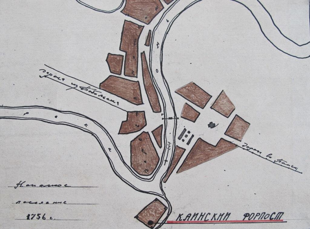 Схема Каинска в 1756 году